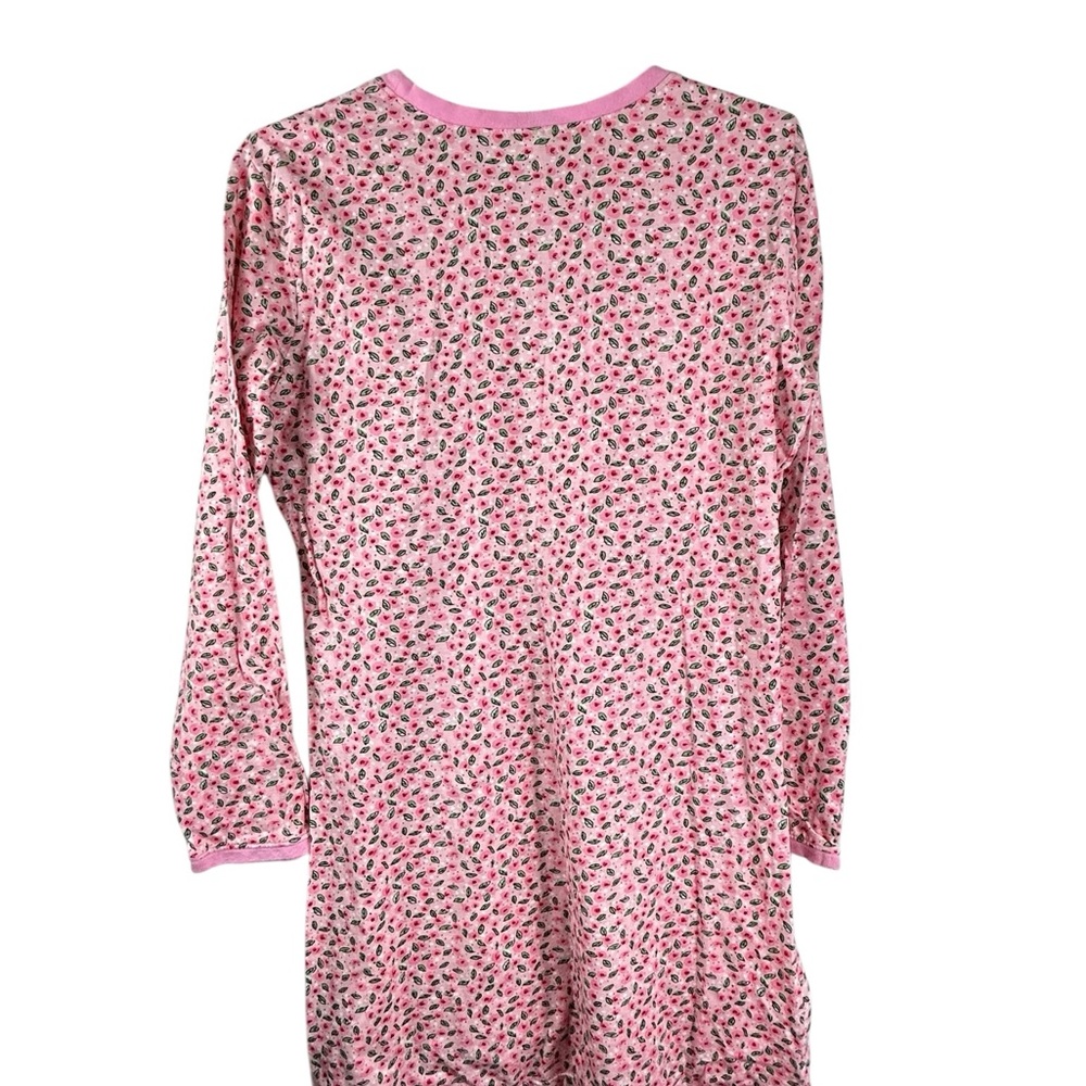 HUE Pink Floral long sleeve cotton pajama   Dress - Picture 2 of 7